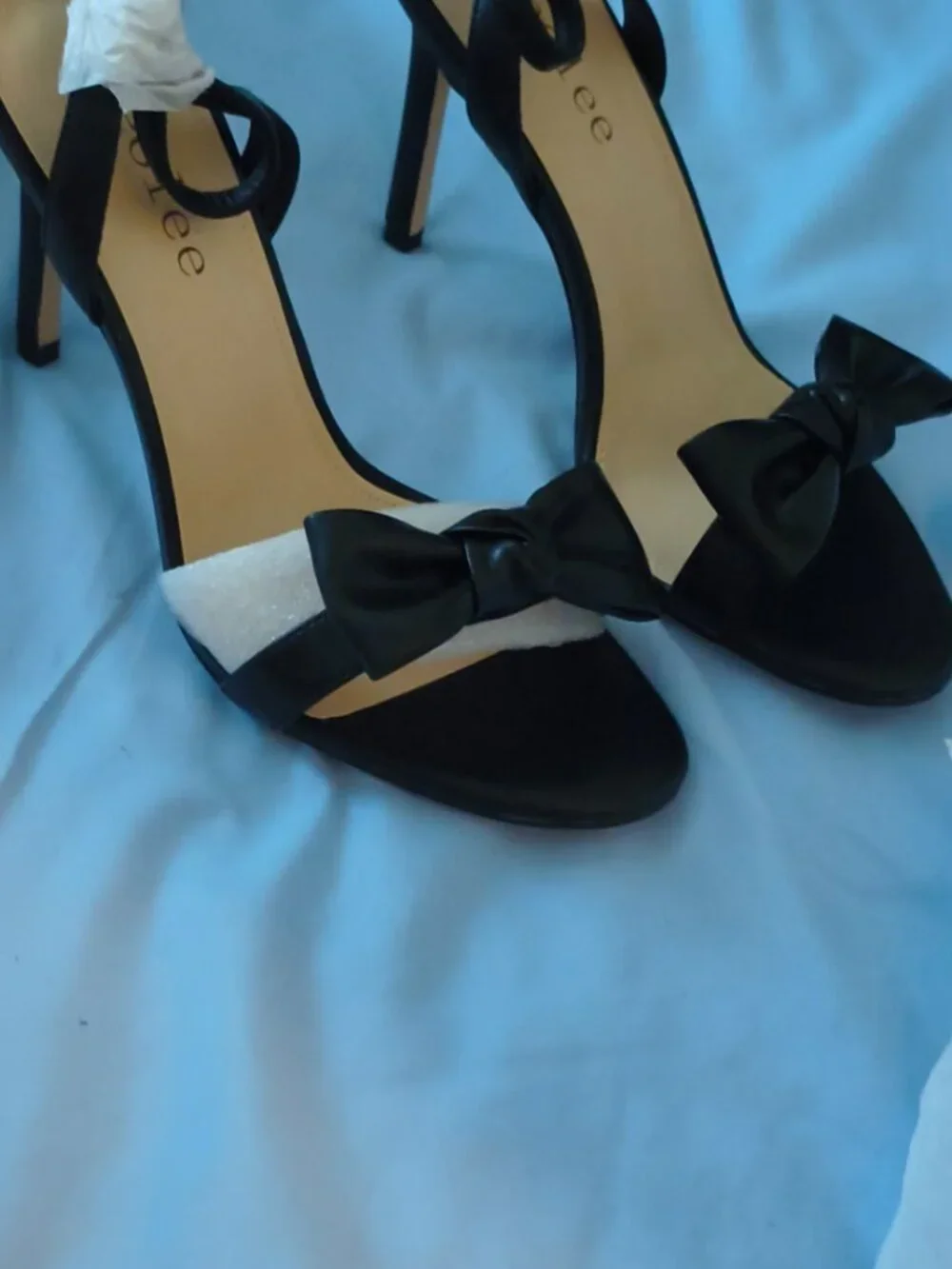 7.5 MeoLee Black Bow Stiletto Sandals